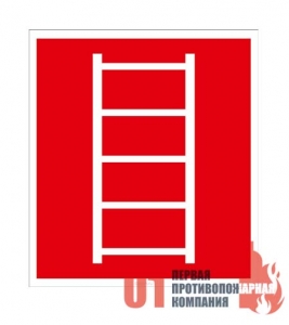 F-03 Знак пожарный "Пожарная лестница".200*200