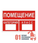 Знак "Категория класс помещения"150*300
